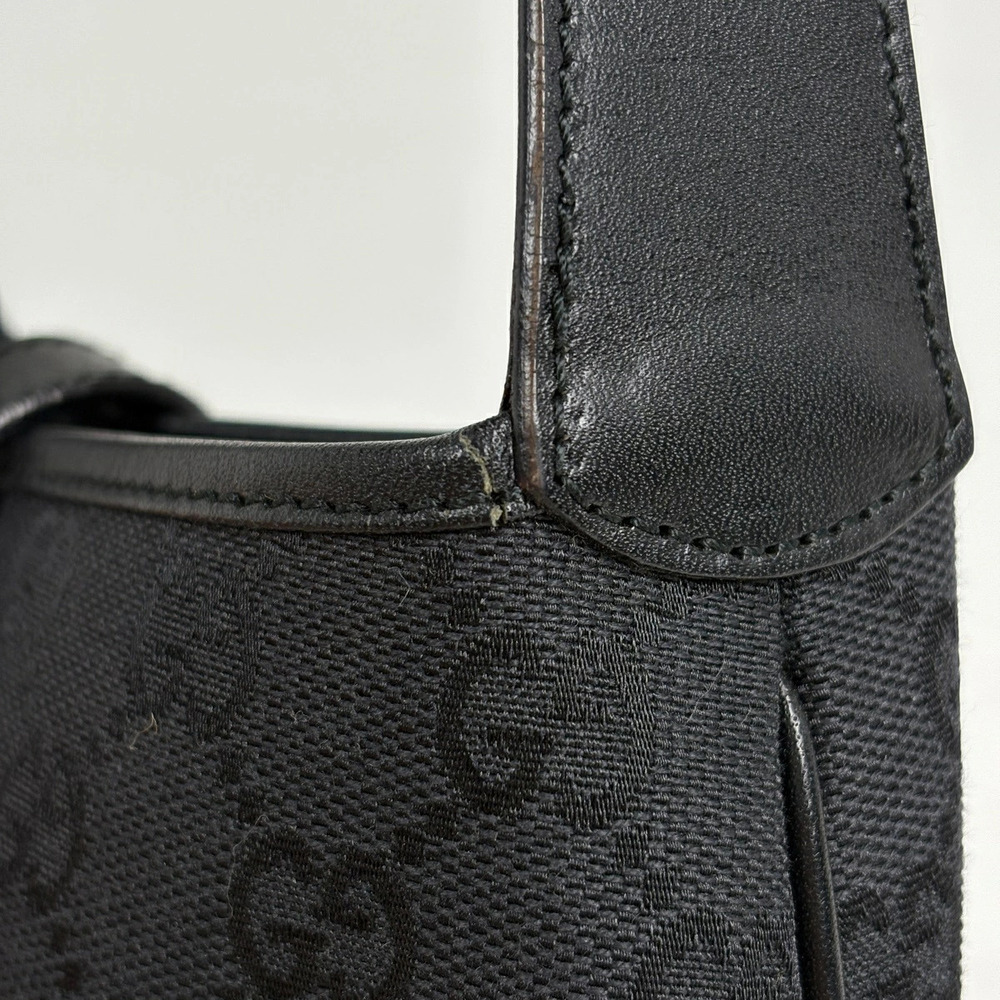 Gucci Jackie Shoulder Bag GG Handbag One Shoulder Hobo Canvas Black - Picture 5 of 7